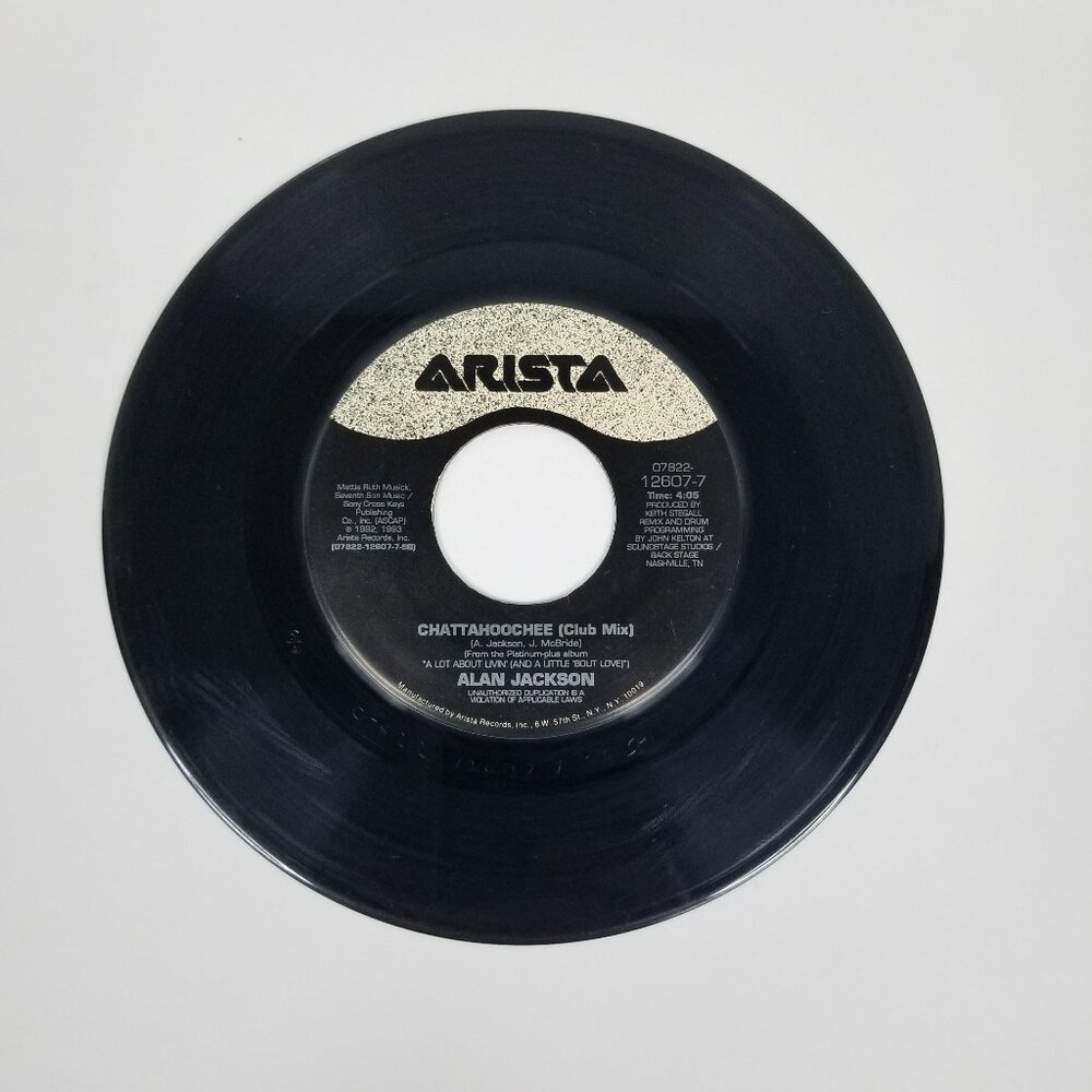 Alan Jackson "Chattahoochee (Club Mix)" 45 RPM Vinyl Record